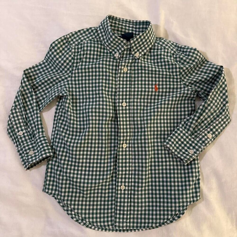 Polo Ralph Lauren green and white gingham 3T